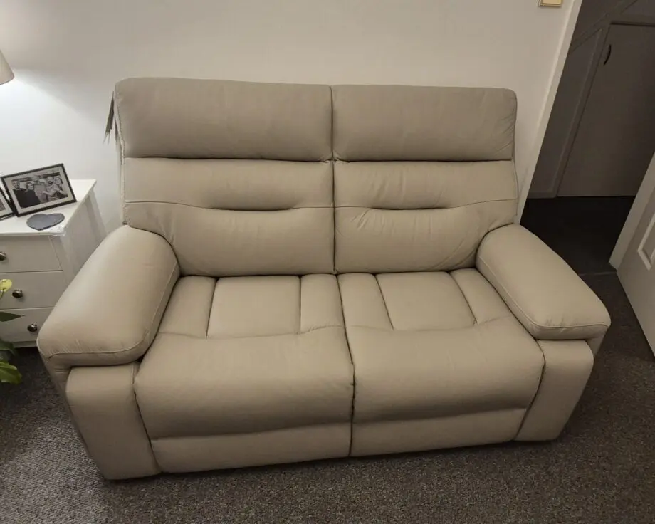 Cream leather cinema sofa