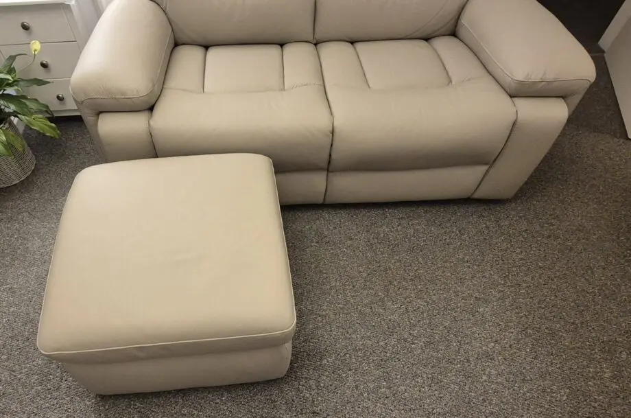 Cream leather cinema sofa