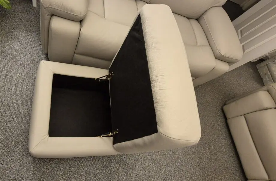 Cream leather cinema sofa