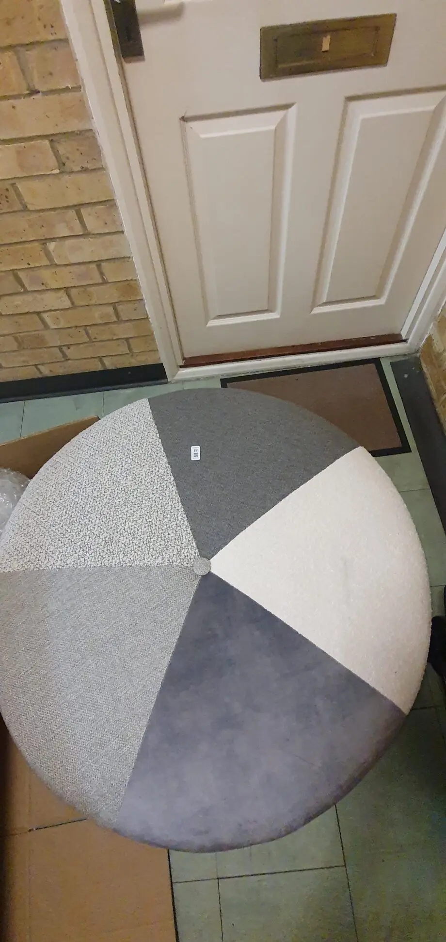 DFS ROUND FOOTREST IN GREY PATTERN