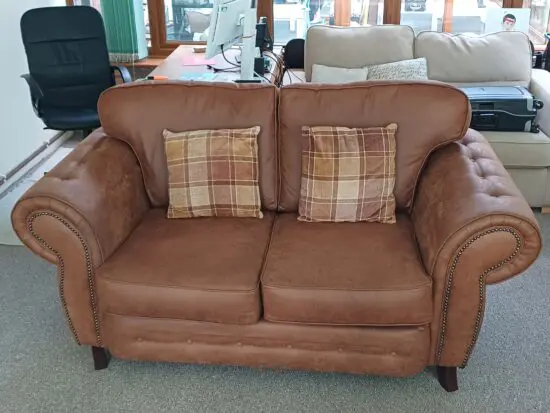 Two SCS brown 2 seater sofa's