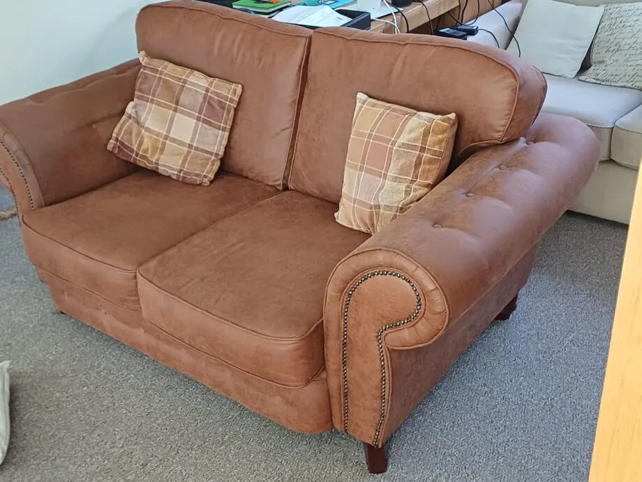 Two SCS brown 2 seater sofa's