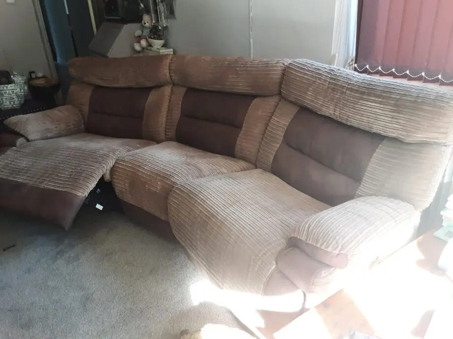 Jumbo cord curved 3 seater sofa