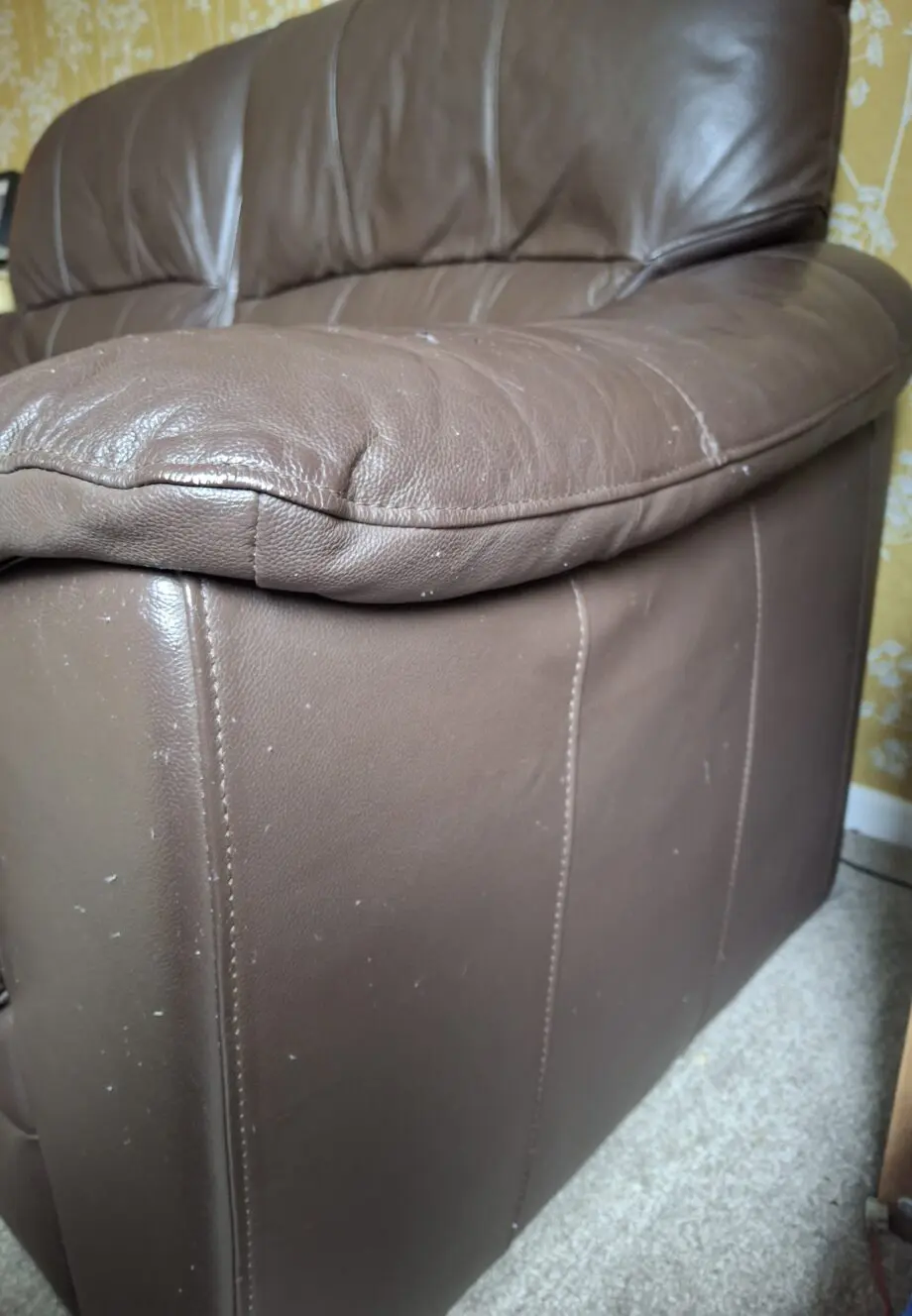 Tesco brown leather 3 seater and 2 seater sofa set