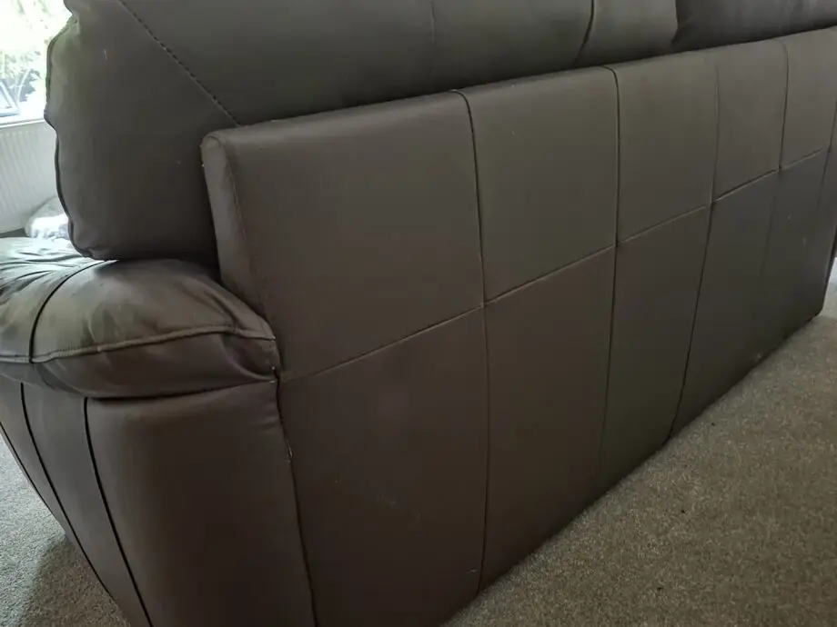 Tesco brown leather 3 seater and 2 seater sofa set