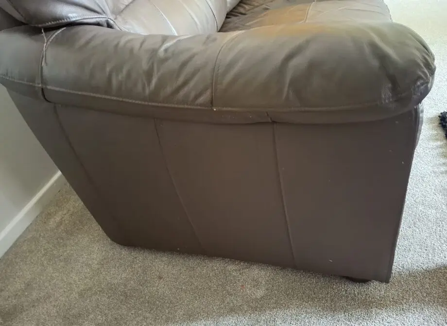 Tesco brown leather 3 seater and 2 seater sofa set