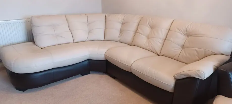 DFS cream and dark brown leather