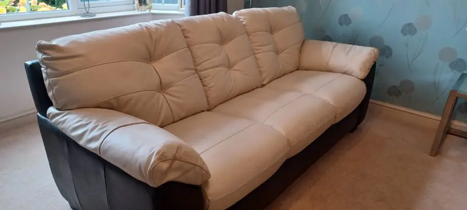 DFS cream and dark brown leather