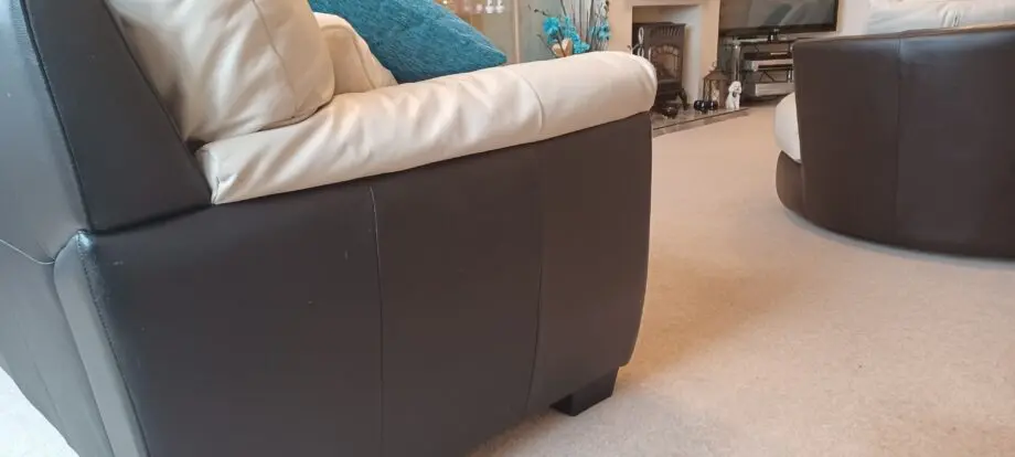 DFS cream and dark brown leather