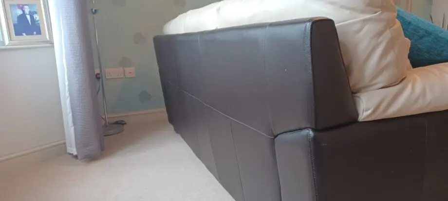DFS cream and dark brown leather