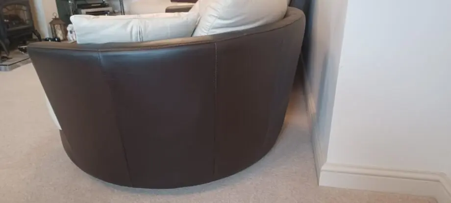 DFS cream and dark brown leather