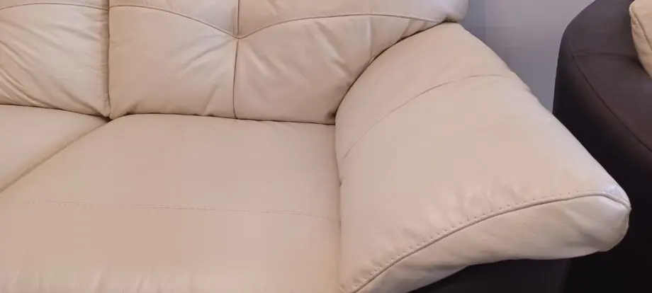 DFS cream and dark brown leather