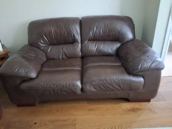 2 x Brown Leather Sofalogy Sofas, good condition