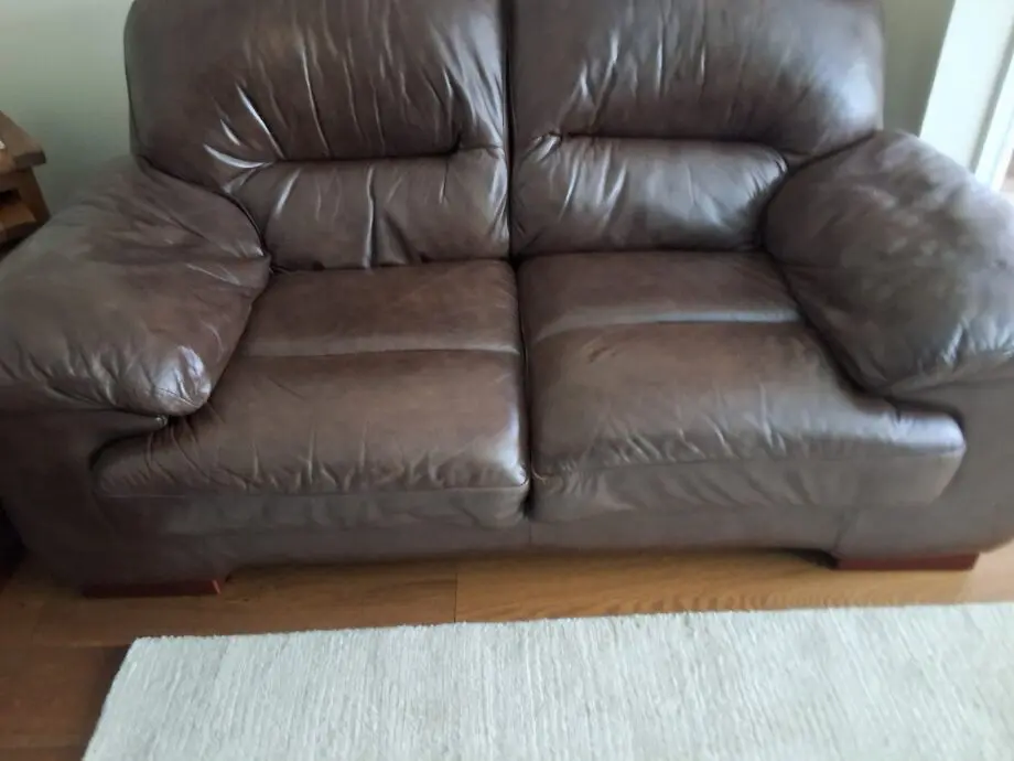 2 x Brown Leather Sofalogy Sofas, good condition