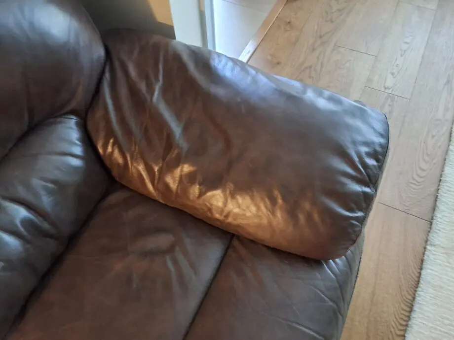 2 x Brown Leather Sofalogy Sofas, good condition