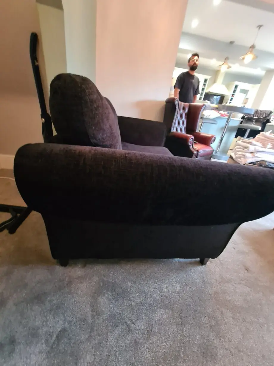 Black 3 and 4 seater Sofa set and Foot stool with storage