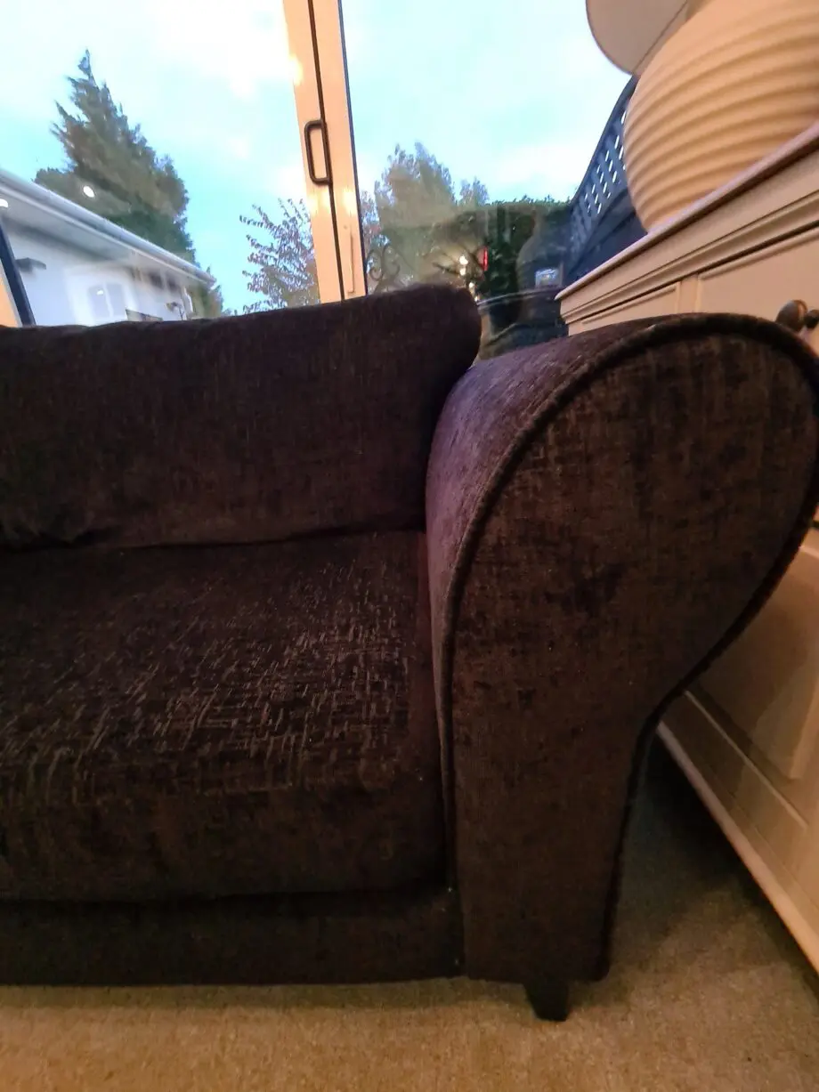 Black 3 and 4 seater Sofa set and Foot stool with storage