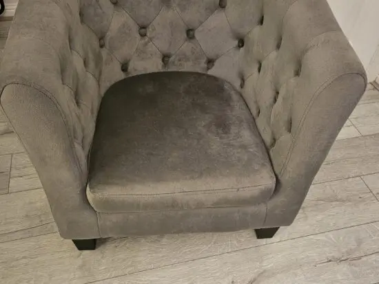 Grey Velvet Accent Tub Chair
