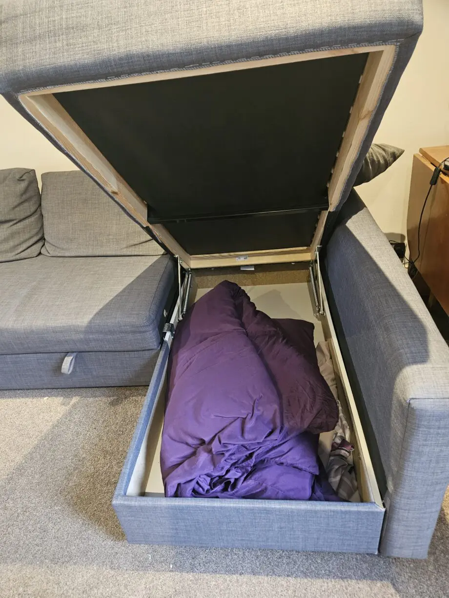 IKEA GREY SOFA BED, L-SHAPE, 3 SEATERgs