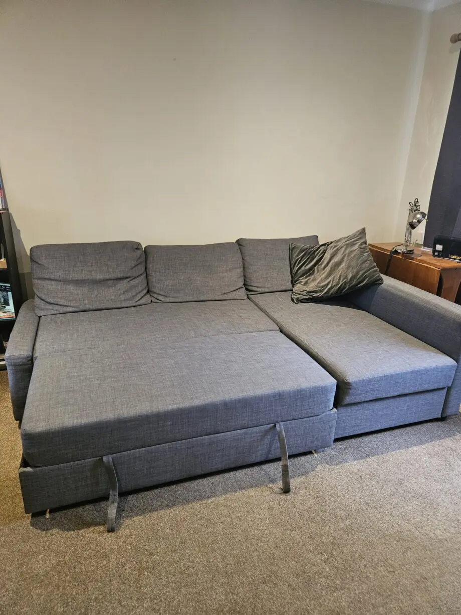 IKEA GREY SOFA BED, L-SHAPE, 3 SEATERgs