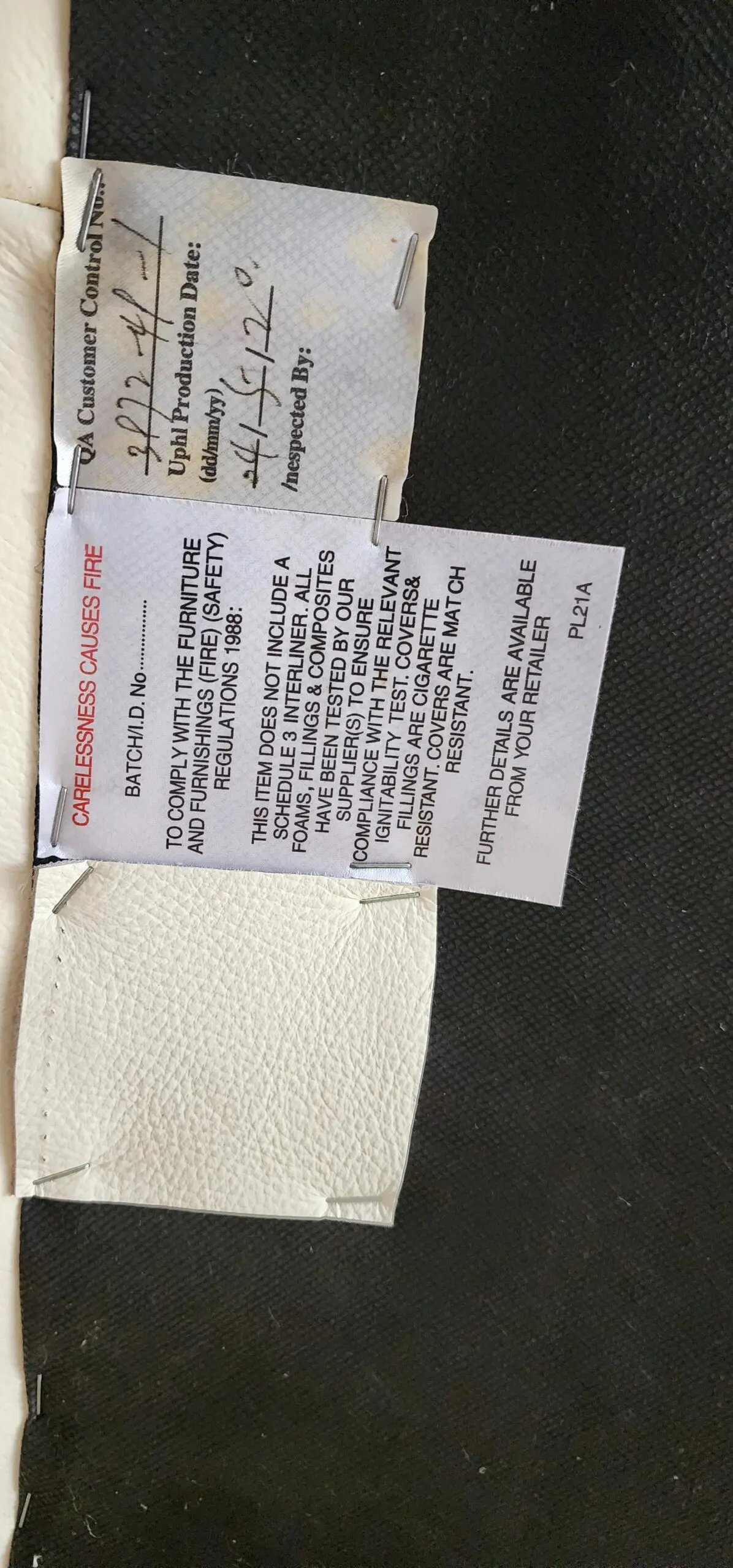 3 piece Italian grain leather sofa light ivory 3 seater armchair and footstool used but in very good condition