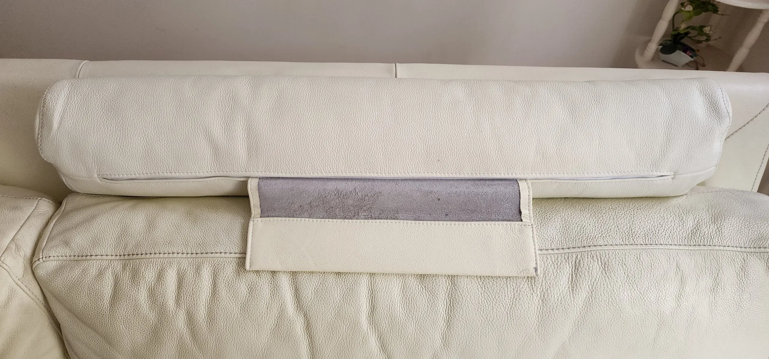 3 piece Italian grain leather sofa light ivory 3 seater armchair and footstool used but in very good condition