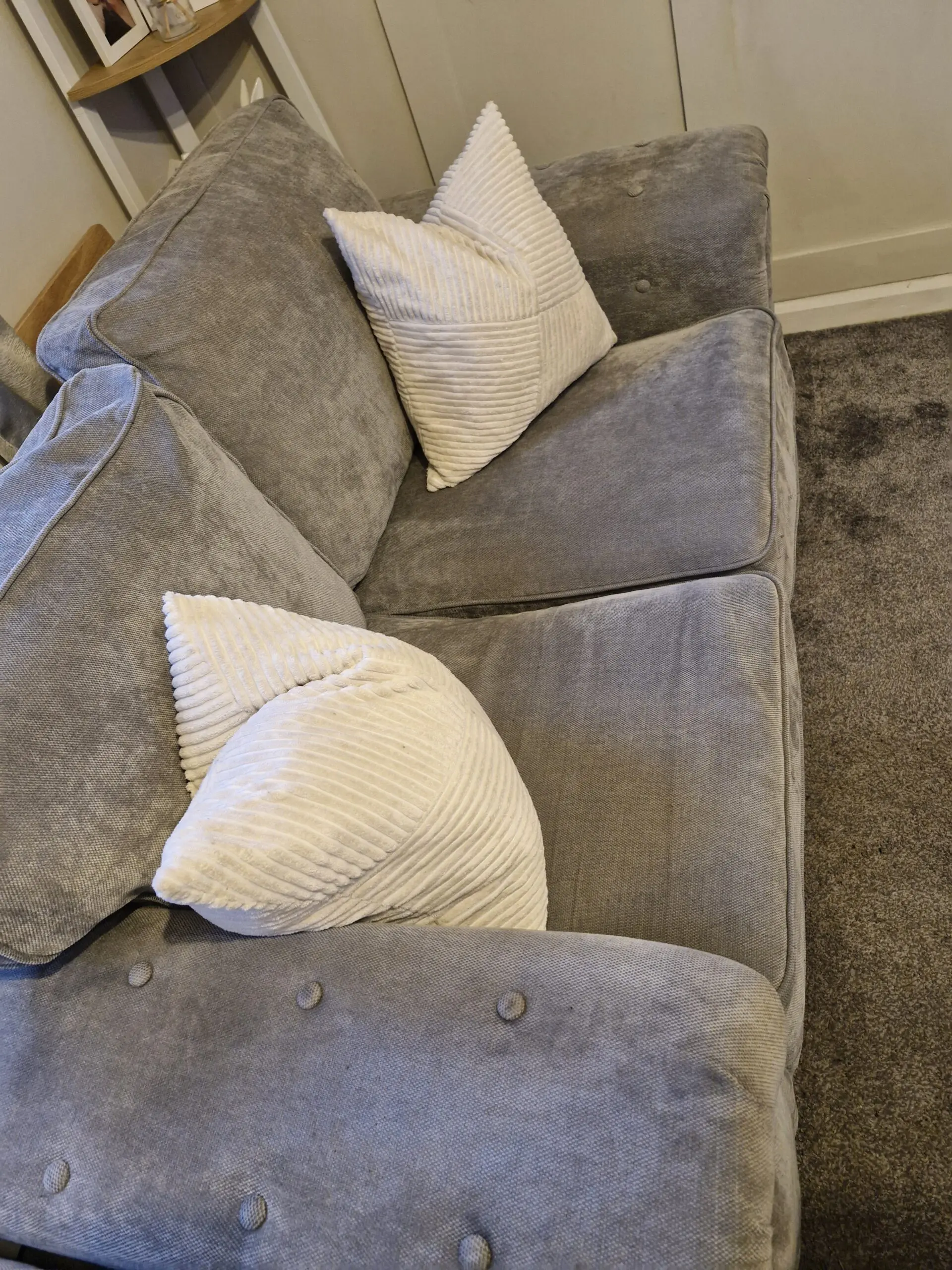 Verona High Back Grey Fabric 3 and 2 Seater Sofa set