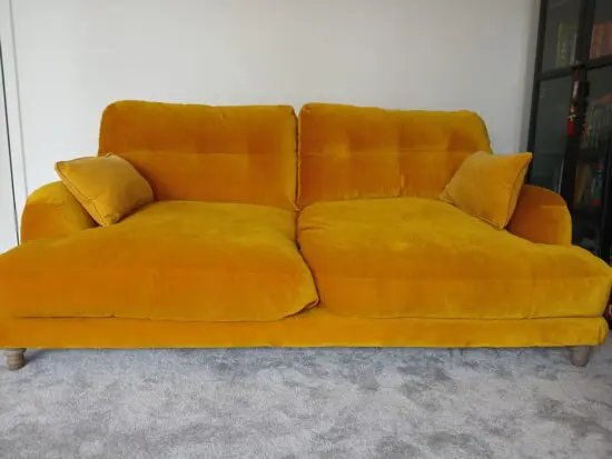 Loaf Mustard Velvet Sugar Bum Sofa