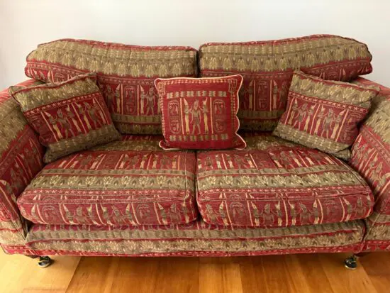 Vintage Tapestry 3-Seater MultiYork Sofa, red & gold design