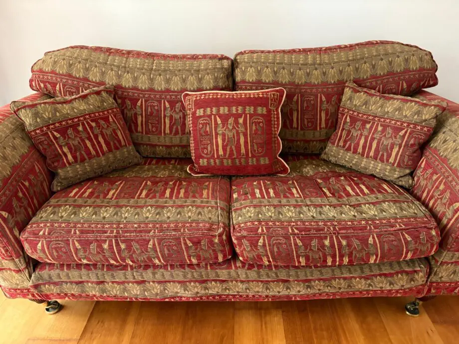 Vintage Tapestry 3-Seater MultiYork Sofa, red & gold design