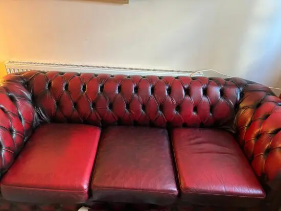 Chesterfield oxblood sofa, used but in excellent condition