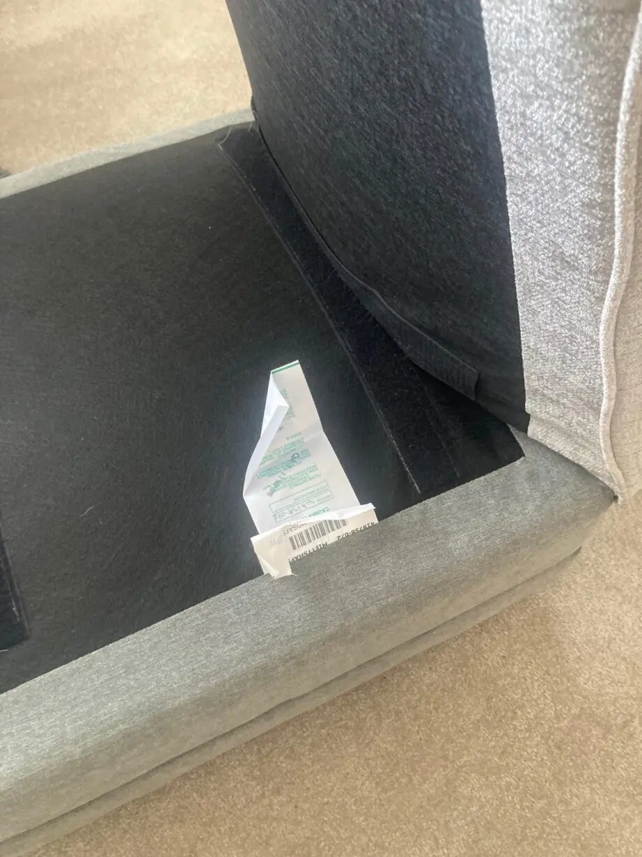 2 x Grey 2 seater scatter back sofas & fooststool