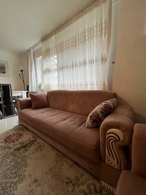 Beautiful Blush Pink Velvet Sofa Set – Great Condition