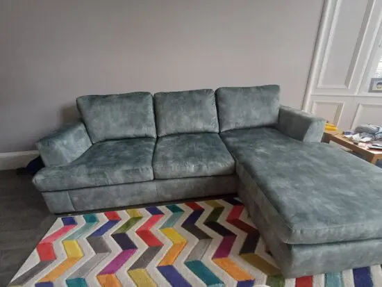DFS Teal 4 Seater Velvet Sofa