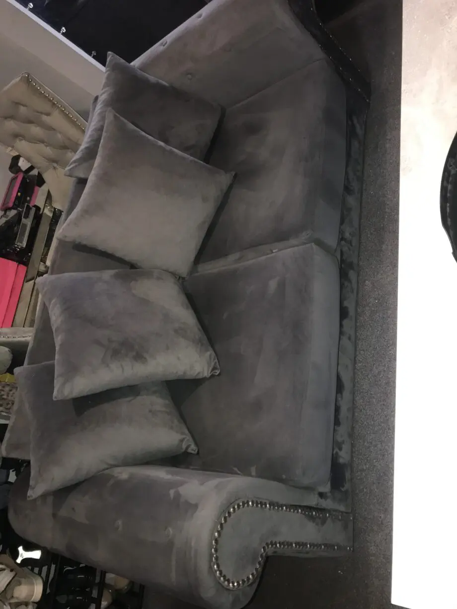 Grey swede couch
