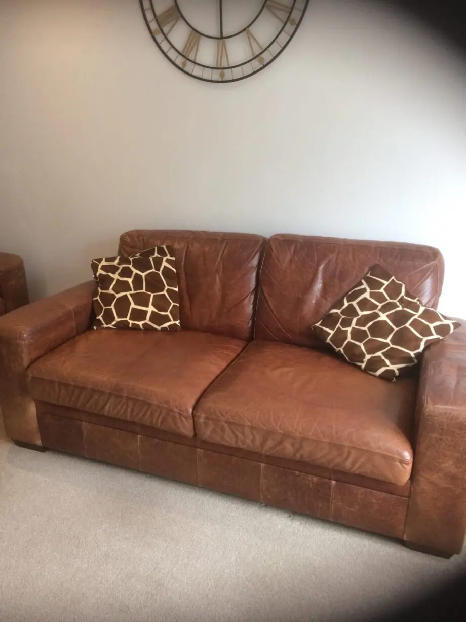 Next 3 seater sofa brown. Matching 2 seater sofa folds down to a double bed