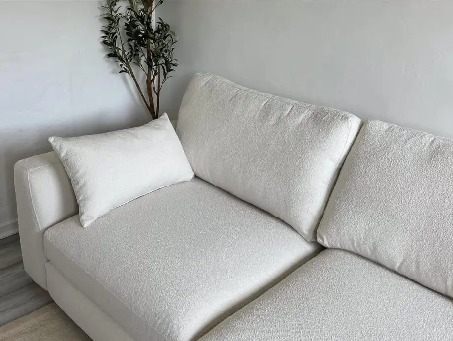 DFS Calix in Lvory Corner Sofa Upholstered in Calix Boucle