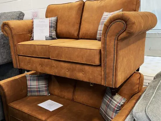 DFS Brown 3+2 Seater Leather Sofa Set for Sale