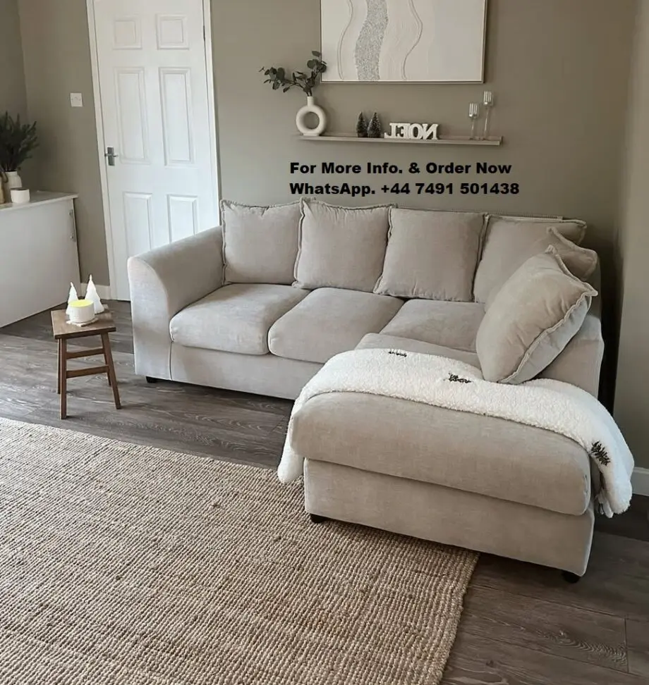 Chelsea Beige L-Shape Right Hand Corner Sofa