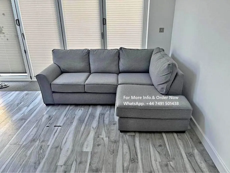 Next Michigan Corner Chaise Sofa || Tweedy Chenille Dark Grey