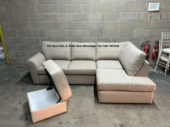 Next “Michigan” Corner Chaise Sofa Storage + Footstool