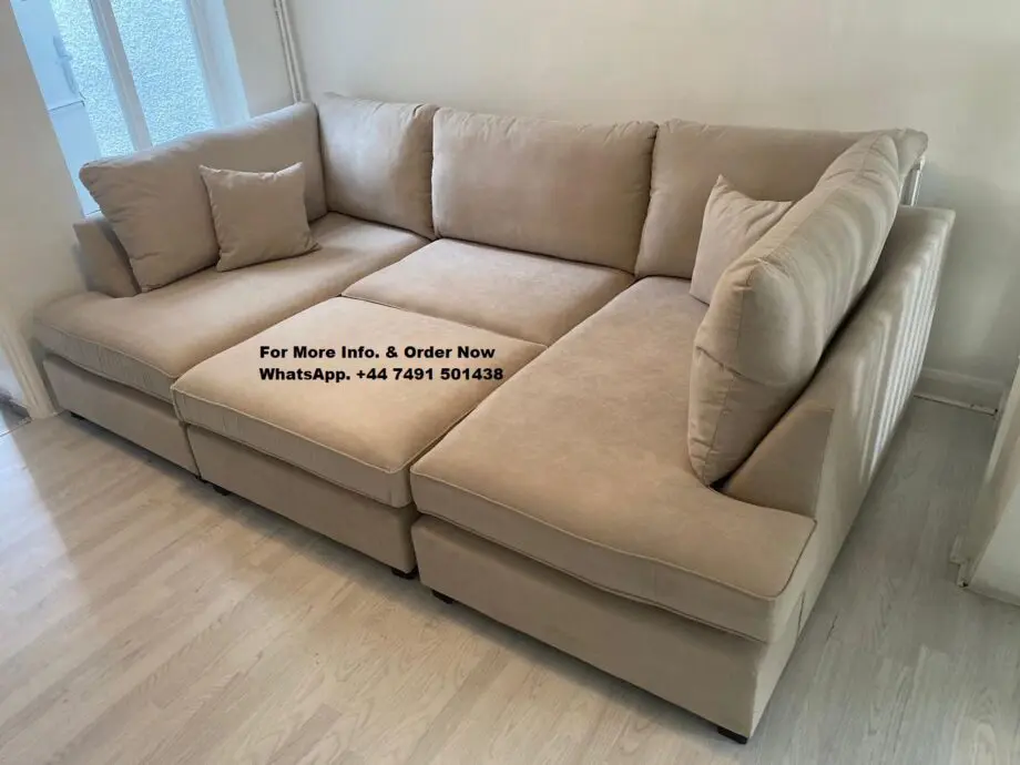 U-Shape/Cinema Sofa Available in : Linen Beige Colour