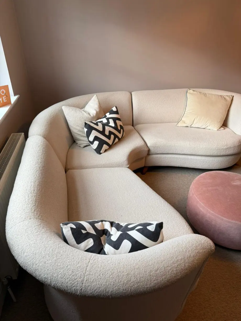 DFS Boucle cream sofa set
