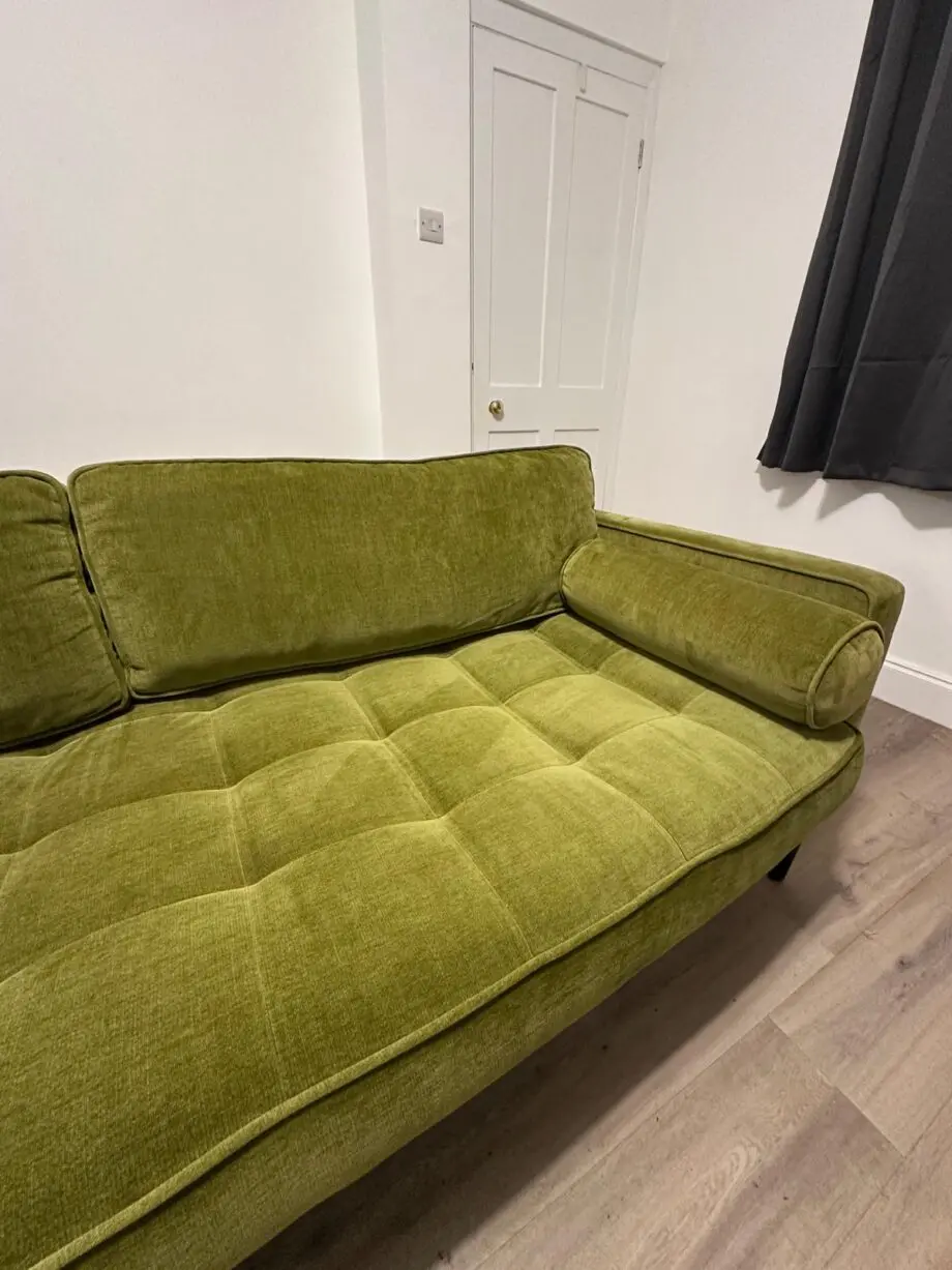Swyft Model 02 3 seater sofa and Ottaman in Moss Green