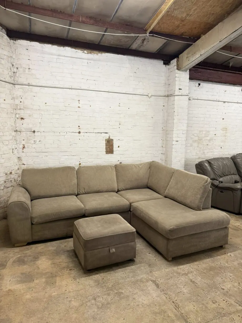 Dfs Orka Beige Corner Sofa With Storage Pouffe || COD