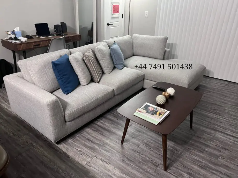 Loaf Sectional Long Chaise Corner Sofa || Grey Fabric