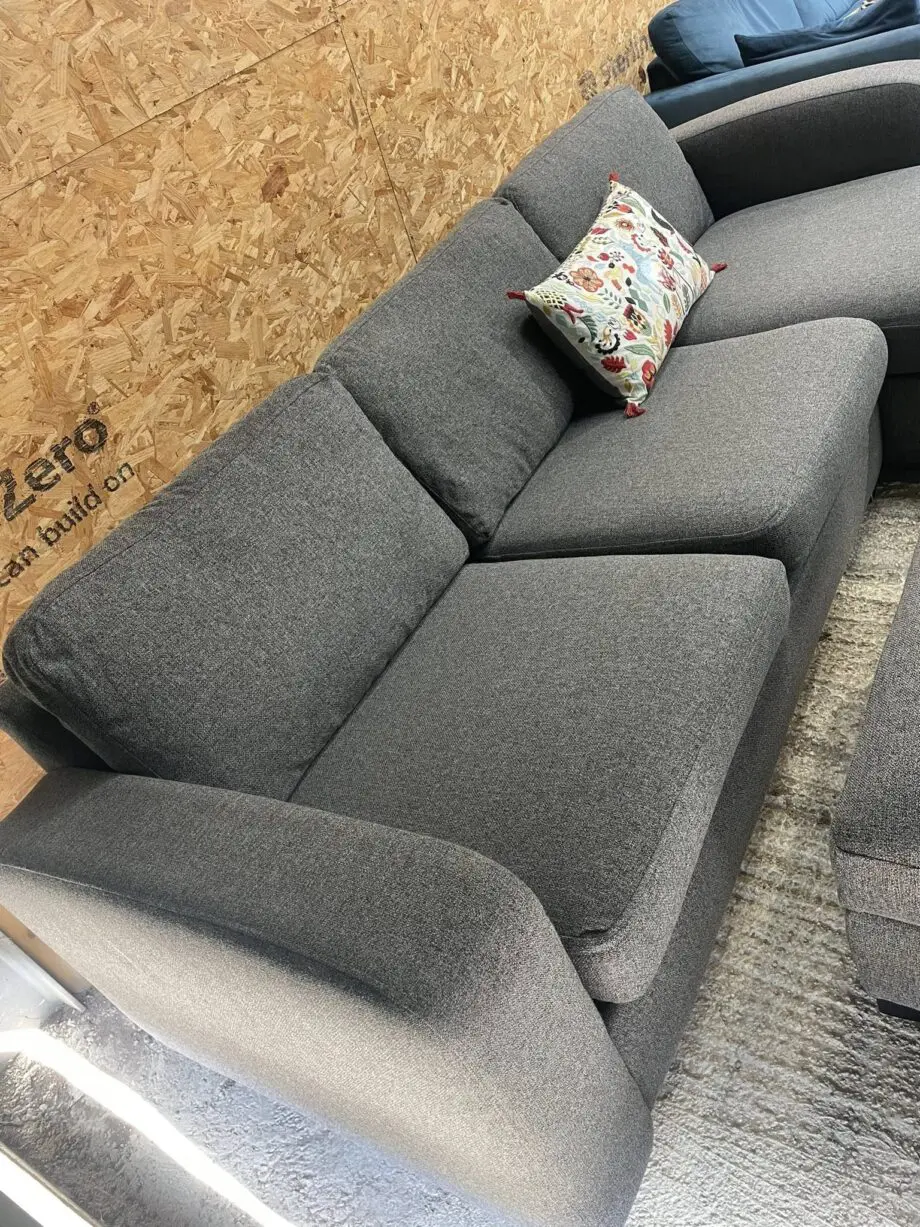 DFS Layla Dark Grey Corner Sofa With Matching Footstool