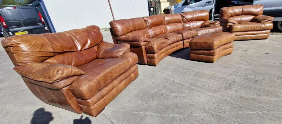 Barker and Stone house - Leather - Light Brown/Tanned leather Sofa