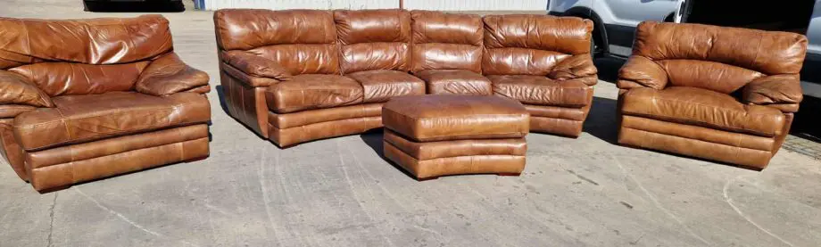 Barker and Stone house - Leather - Light Brown/Tanned leather Sofa