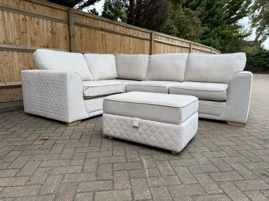 DFS Orka Cream Corner Sofa & Footstool 🛋️